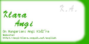 klara angi business card